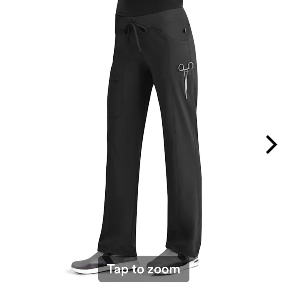 Black Cherokee Infinity Straight Leg Drawstring Cargo Scurb Pants